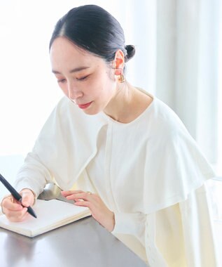 #Newans 【洗える】ケープカラープルオーバー ホワイト