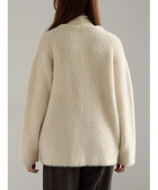 Te chichi ダブルフェイスフェザーカーディガン オフホワイト