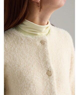 Te chichi ダブルフェイスフェザーカーディガン オフホワイト