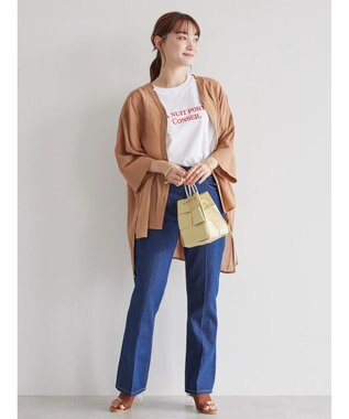 AMERICAN HOLIC バックギャザーＶネックシアーシャツ Camel