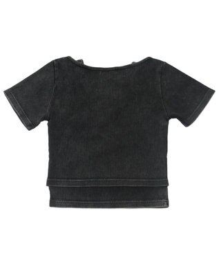 WEGO ヴィンテージライクレースアップT スミクロ