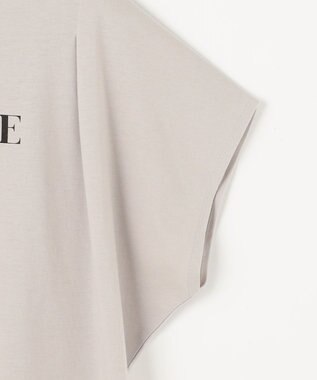 ANY 【洗濯機可/UVケア/接触冷感】フレンチスリーブロゴ・カラーTシャツ サンドベージュロゴ