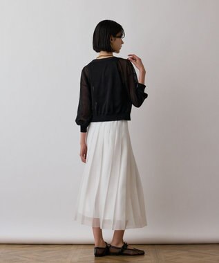 GRACE CONTINENTAL マットシアープリーツスカート ホワイト