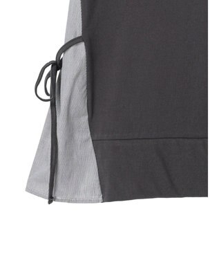 Green Parks 脇リボン５分袖布帛ドッキングプルオーバー Gray