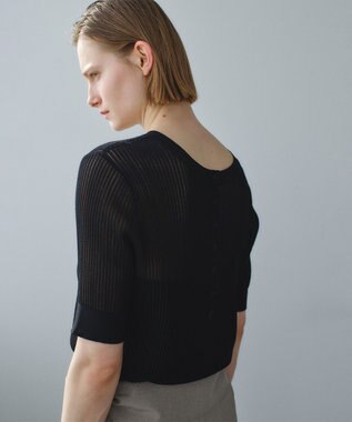 BEIGE， LEPIDO / 前後2WAY シアー編みニット