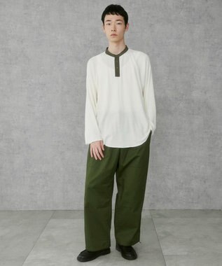 WEGO 【ユニセックス着用ITEM】ラグランヘンリーネックT オフホワイト