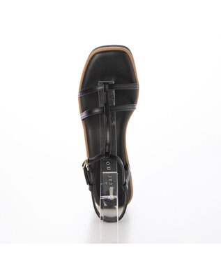 MODE ET JACOMO <carino>厚底Tストラップサンダル ブラック