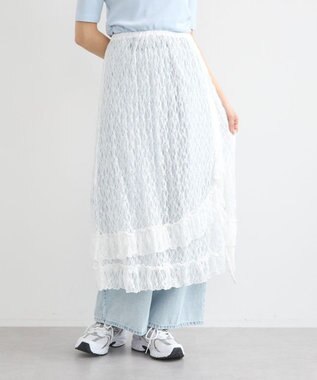 earth music&ecology ２ｗａｙレースレイヤードスカート Off White