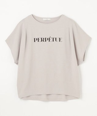 ANY 【洗濯機可/UVケア/接触冷感】フレンチスリーブロゴ・カラーTシャツ サンドベージュロゴ