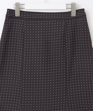 J.PRESS LADIES 【洗える】シュリンクデシン ジオメトリックプリント スカート ネイビー系5