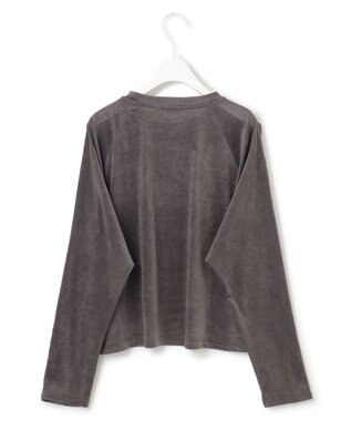 ICB L 【洗える】フロッキーベロア　プルオーバー チャコール系