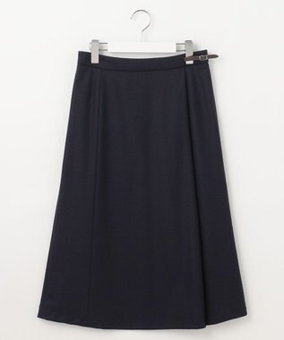 J.PRESS LADIES 【洗える】ウールスムース スカート ネイビー系