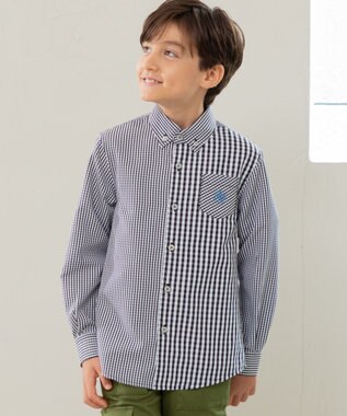 J.PRESS KIDS 【110-130cm】ギンガムチェック シャツ ブラック系3