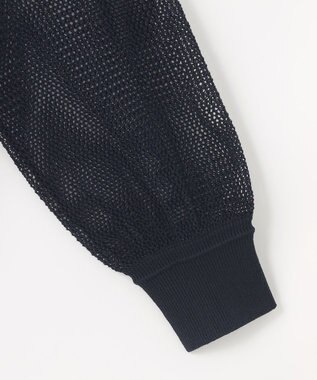 ANY SIS 【洗える】メッシュニット ブルゾン ネイビー
