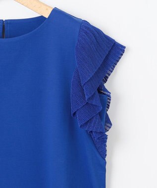 組曲 プリーツコンビフレンチスリーブ カットソー ウルトラマリンブルー系