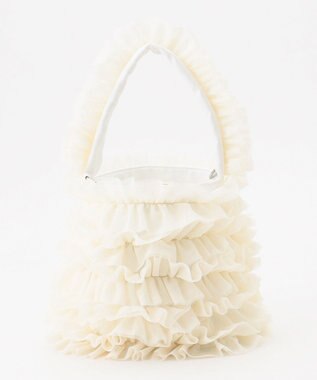 LA BAGAGERIE 【MONICA】チュールフリル2WAYバッグ ホワイト