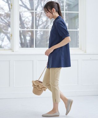 Tiaclasse 【日本製】ドライモーメント裾スリットパンツ ベージュ
