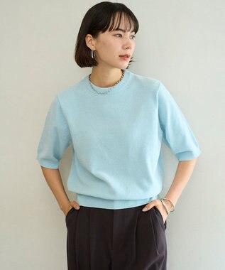 ベロアモール ハーフスリーブニット