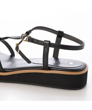 MODE ET JACOMO <carino>厚底Tストラップサンダル ブラック