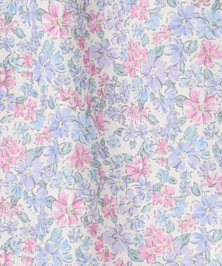 ANY KIDS オフショルダー フリル ブラウス サックスブルー系花柄