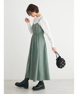 Green Parks ・ＳＵＧＡＲ　ＳＰＯＯＮ　コルセット風キャミワンピース Khaki