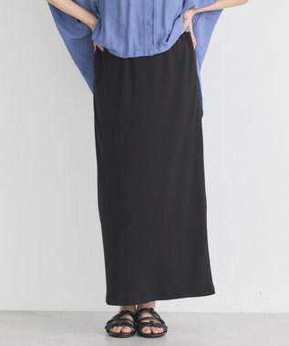 earth music&ecology 【コットン混】カットリブナロースカート
