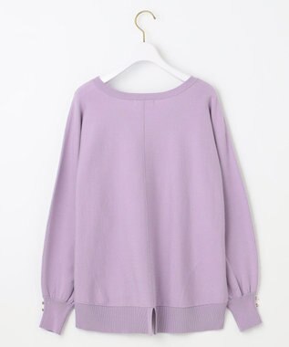 ANY SIS 【CICA加工・選べる9色展開】クルーネックバックスリット ニット 紫