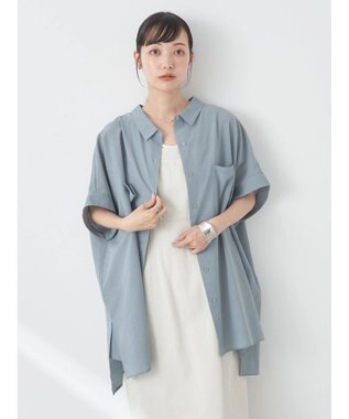 earth music&ecology 配色ステッチＢＩＧシャツ Gray