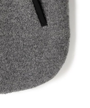 ICB 【リバーシブル着用可能】 ラミネートパイルキルト ミドル丈コート チャコール系