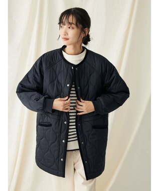 CRAFT STANDARD BOUTIQUE キルティングミドル丈コート Dark Navy