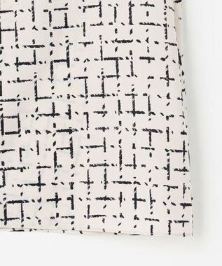 自由区 L 【セットアップ対応・洗える】スクラッチチェックプリント ブラウス ベージュ系5