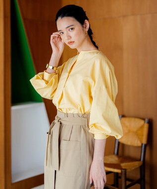 組曲 【洗える】ナチュラルローンスキッパー ブラウス ライトオレンジ系