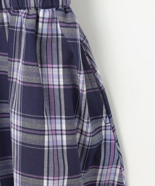 組曲 KIDS 【110-140㎝】プランタンチェック ワンピース ネイビー