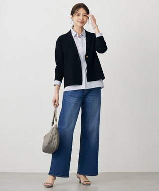 J.PRESS LADIES VIGODA テーラード ニット ジャケット ブラック系