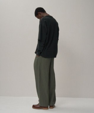 ATON COTTON LINEN VOILE | ルーズフィットパンツ - UNISEX KHAKI