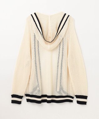 GRACE CONTINENTAL メッシュラインニットフーディ キナリ