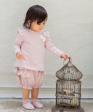 組曲 KIDS 【80~100㎝】ベビーフラワー Tee ピンク系