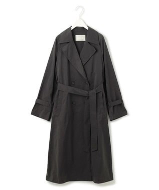 ICB 【撥水加工】メモリーストレッチタフタ トレンチコート チャコール系
