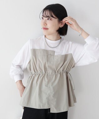 Green Parks ナイロンドッキングドロストプルオーバー Khaki