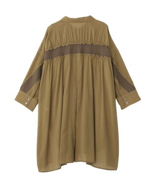 YECCA VECCA リブMIXシアーオーバーシャツ Dark Beige