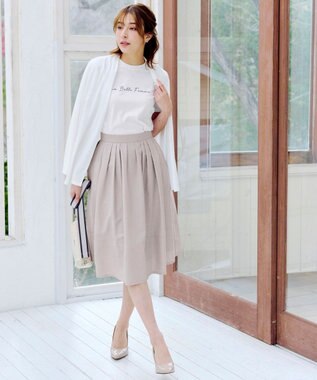 Tiaclasse 【洗える】シンプルロゴプリントTシャツ オフホワイト(筆記体ロゴ）