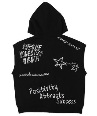 WEGO 【ユニセックス着用ITEM/MLサイズ展開】ジャガードノースリジップパーカー ブラック