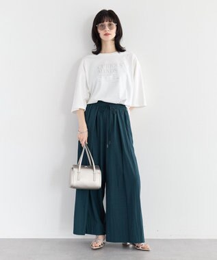YECCA VECCA 【UVカット】ワイドスリーブ箔プリントTee Off White