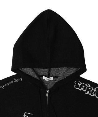 WEGO 【ユニセックス着用ITEM/MLサイズ展開】ジャガードノースリジップパーカー ブラック