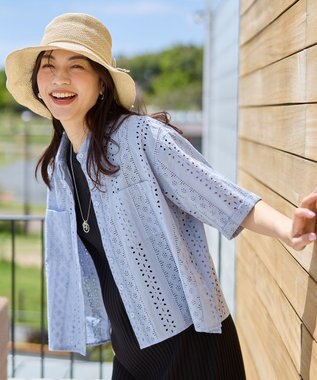 ANY エンブロイダリーシャツ サックス