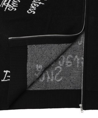 WEGO 【ユニセックス着用ITEM/MLサイズ展開】ジャガードノースリジップパーカー ブラック