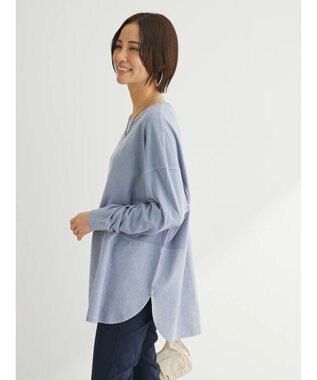 Green Parks ピグメントドッキングスリットデザインチュニック Sax