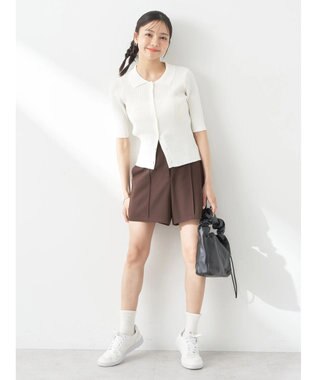 earth music&ecology リブコンパクトカーディガン Ivory