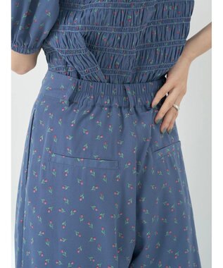 earth music&ecology 花柄ワイドパンツ Navy