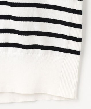 J.PRESS LADIES 【洗える】BASIC HT-COTTON クルーネック ボーダー ニット ブラック系1